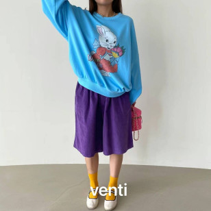 VT663 Venti 拼色兔子字母衛衣